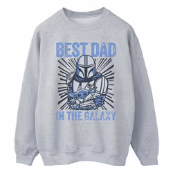 Star Wars - Sweat MANDALORIAN BEST DAD GALAXY - Homme (Gris chiné)