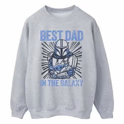 Star Wars - Sweat MANDALORIAN BEST DAD GALAXY - Homme (Gris chiné)