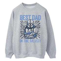Star Wars - Sweat MANDALORIAN BEST DAD GALAXY - Homme (Gris chiné)