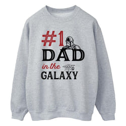 Star Wars - Sweat MANDALORIAN NUMBER ONE DAD - Homme (Gris chiné)