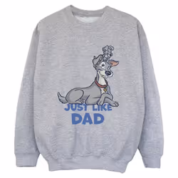 Disney - Sweat LADY AND THE TRAMP JUST LIKE DAD - Garçon (Gris chiné)