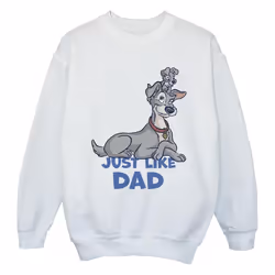 Disney - Sweat LADY AND THE TRAMP JUST LIKE DAD - Fille (Blanc)