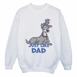 Disney - Sweat LADY AND THE TRAMP JUST LIKE DAD - Fille (Blanc)