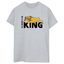 Disney - T-shirt THE LION KING DADDY IS KING - Femme (Gris chiné)