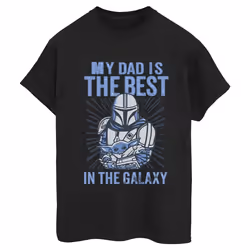 Star Wars - T-shirt MANDALORIAN BEST DAD - Femme (Noir)