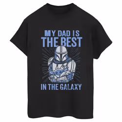 Star Wars - T-shirt MANDALORIAN BEST DAD - Femme (Noir)