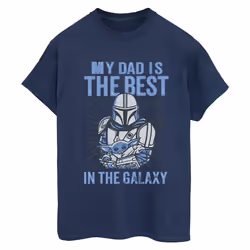 Star Wars - T-shirt MANDALORIAN BEST DAD - Femme (Bleu marine)