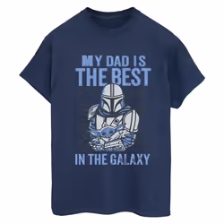 Star Wars - T-shirt MANDALORIAN BEST DAD - Femme (Bleu marine)