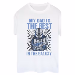 Star Wars - T-shirt MANDALORIAN BEST DAD - Femme (Blanc)