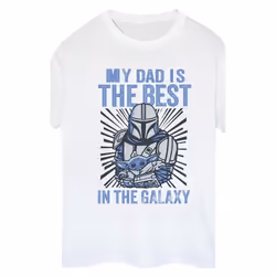 Star Wars - T-shirt MANDALORIAN BEST DAD - Femme (Blanc)