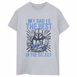 Star Wars - T-shirt MANDALORIAN BEST DAD - Femme (Gris chiné)