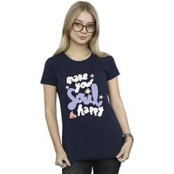 Disney - T-shirt THE LITTLE MERMAID HAPPY - Femme (Bleu marine)