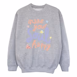 Disney - Sweat THE LITTLE MERMAID HAPPY - Fille (Gris chiné)