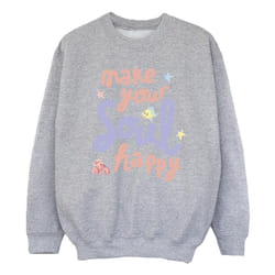 Disney - Sweat THE LITTLE MERMAID HAPPY - Fille (Gris chiné)