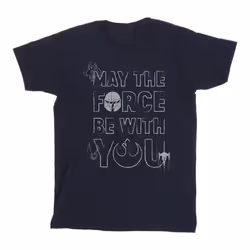 Star Wars - T-shirt THE MANDALORIAN MAY THE FORCE - Homme (Bleu marine)
