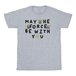 Star Wars - T-shirt THE MANDALORIAN MAY THE FORCE BE WITH YOU - Homme (Gris chiné)