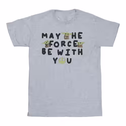 Star Wars - T-shirt THE MANDALORIAN MAY THE FORCE BE WITH YOU - Homme (Gris chiné)