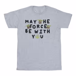 Star Wars - T-shirt THE MANDALORIAN MAY THE FORCE BE WITH YOU - Homme (Gris chiné)