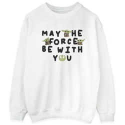 Star Wars - Sweat THE MANDALORIAN MAY THE FORCE BE WITH YOU - Homme (Blanc)