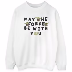 Star Wars - Sweat THE MANDALORIAN MAY THE FORCE BE WITH YOU - Homme (Blanc)