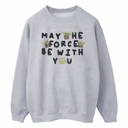 Star Wars - Sweat THE MANDALORIAN MAY THE FORCE BE WITH YOU - Homme (Gris chiné)