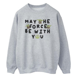 Star Wars - Sweat THE MANDALORIAN MAY THE FORCE BE WITH YOU - Homme (Gris chiné)