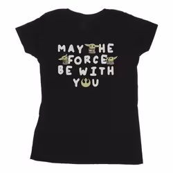 Star Wars - T-shirt THE MANDALORIAN MAY THE FORCE BE WITH YOU - Femme (Noir)