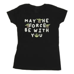 Star Wars - T-shirt THE MANDALORIAN MAY THE FORCE BE WITH YOU - Femme (Noir)