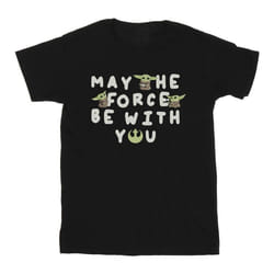 Star Wars - T-shirt THE MANDALORIAN MAY THE FORCE BE WITH YOU - Garçon (Noir)