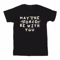 Star Wars - T-shirt THE MANDALORIAN MAY THE FORCE BE WITH YOU - Garçon (Noir)