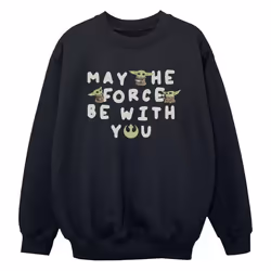 Star Wars - Sweat THE MANDALORIAN MAY THE FORCE BE WITH YOU - Garçon (Noir)