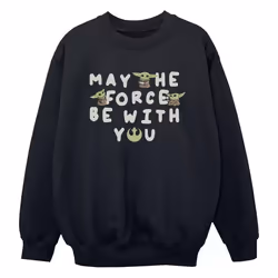 Star Wars - Sweat THE MANDALORIAN MAY THE FORCE BE WITH YOU - Garçon (Noir)