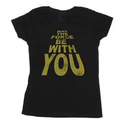 Star Wars - T-shirt MAY THE FORCE BE WITH YOU - Femme (Noir)
