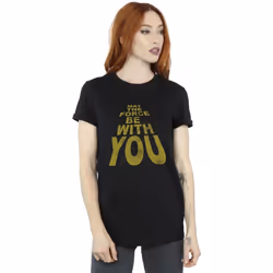 Star Wars - T-shirt MAY THE FORCE BE WITH YOU - Femme (Noir)