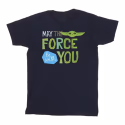 Star Wars - T-shirt THE MANDALORIAN MAY THE FORCE BE WITH YOU - Homme (Bleu marine)