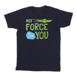Star Wars - T-shirt THE MANDALORIAN MAY THE FORCE BE WITH YOU - Homme (Bleu marine)