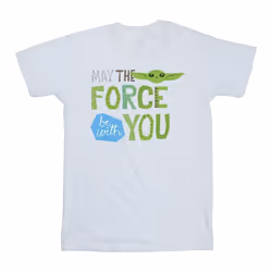 Star Wars - T-shirt THE MANDALORIAN MAY THE FORCE BE WITH YOU - Homme (Blanc)