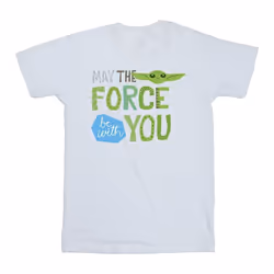 Star Wars - T-shirt THE MANDALORIAN MAY THE FORCE BE WITH YOU - Homme (Blanc)