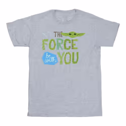 Star Wars - T-shirt THE MANDALORIAN MAY THE FORCE BE WITH YOU - Homme (Gris chiné)