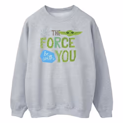 Star Wars - Sweat THE MANDALORIAN MAY THE FORCE BE WITH YOU - Homme (Gris chiné)