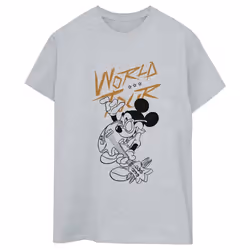 Disney - T-shirt WORLD TOUR - Femme (Gris chiné)