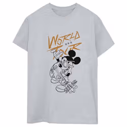 Disney - T-shirt WORLD TOUR - Femme (Gris chiné)