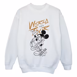 Disney - Sweat WORLD TOUR - Fille (Blanc)