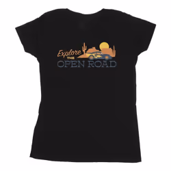 Disney - T-shirt CARS EXPLORE THE OPEN ROAD - Femme (Noir)