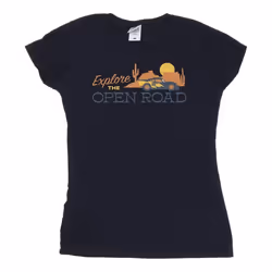 Disney - T-shirt CARS EXPLORE THE OPEN ROAD - Femme (Bleu marine)