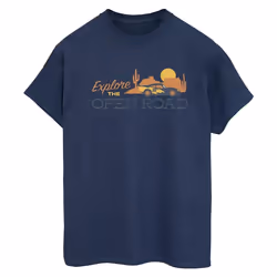 Disney - T-shirt CARS EXPLORE THE OPEN ROAD - Femme (Bleu marine)