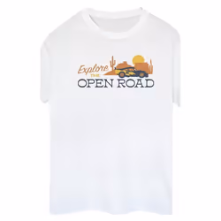 Disney - T-shirt CARS EXPLORE THE OPEN ROAD - Femme (Blanc)