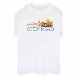 Disney - T-shirt CARS EXPLORE THE OPEN ROAD - Femme (Blanc)