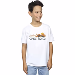 Disney - T-shirt CARS EXPLORE THE OPEN ROAD - Garçon (Blanc)