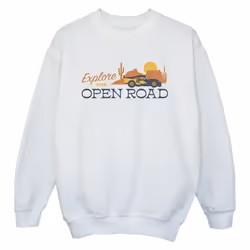 Disney - Sweat CARS EXPLORE THE OPEN ROAD - Garçon (Blanc)